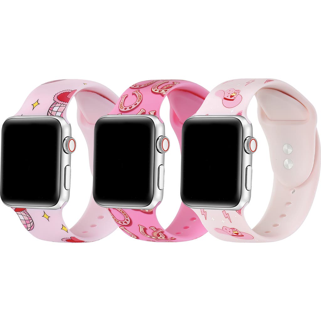 The Posh Tech Pack Of 3 Silicone Apple Watch® Watchbands In Pink Assorted