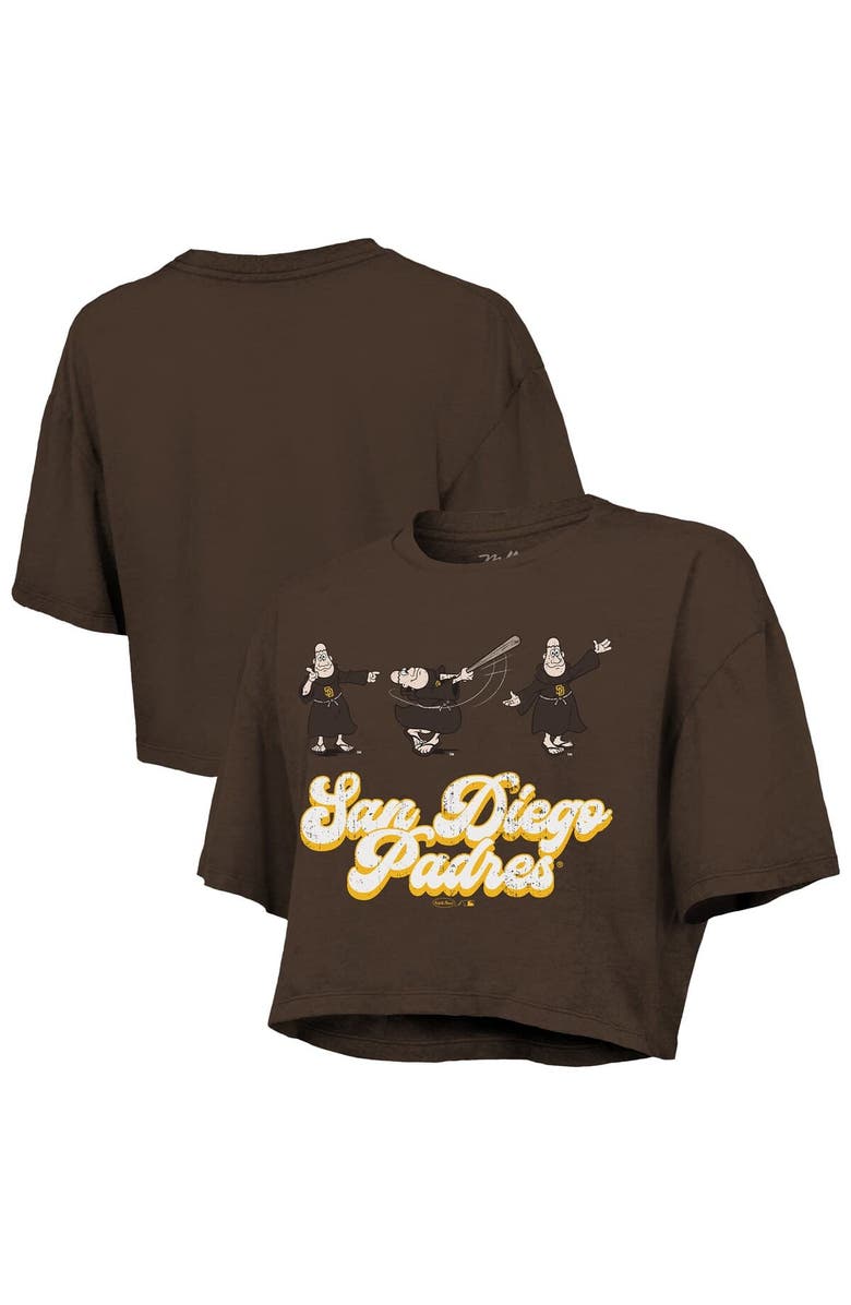 Majestic Threads Women's Majestic Threads Brown San Diego Padres Boxy Crop T-Shirt, Main, color, Brown