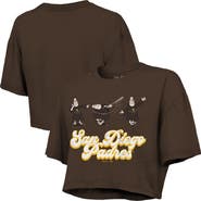 Majestic Threads Women's Majestic Threads Brown San Diego Padres Boxy Crop T-Shirt