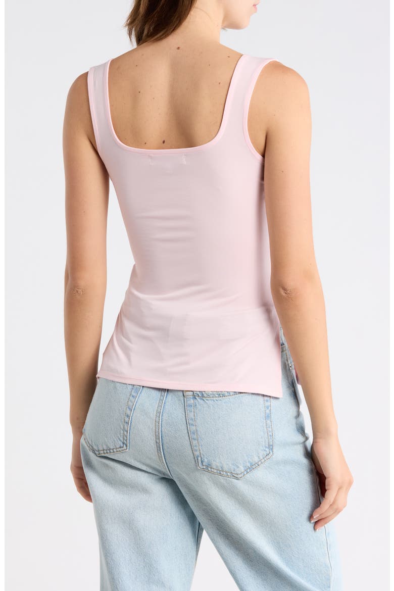 Square Neck Ruched Tank Top, Alternate, color, BALLET SLIPPER