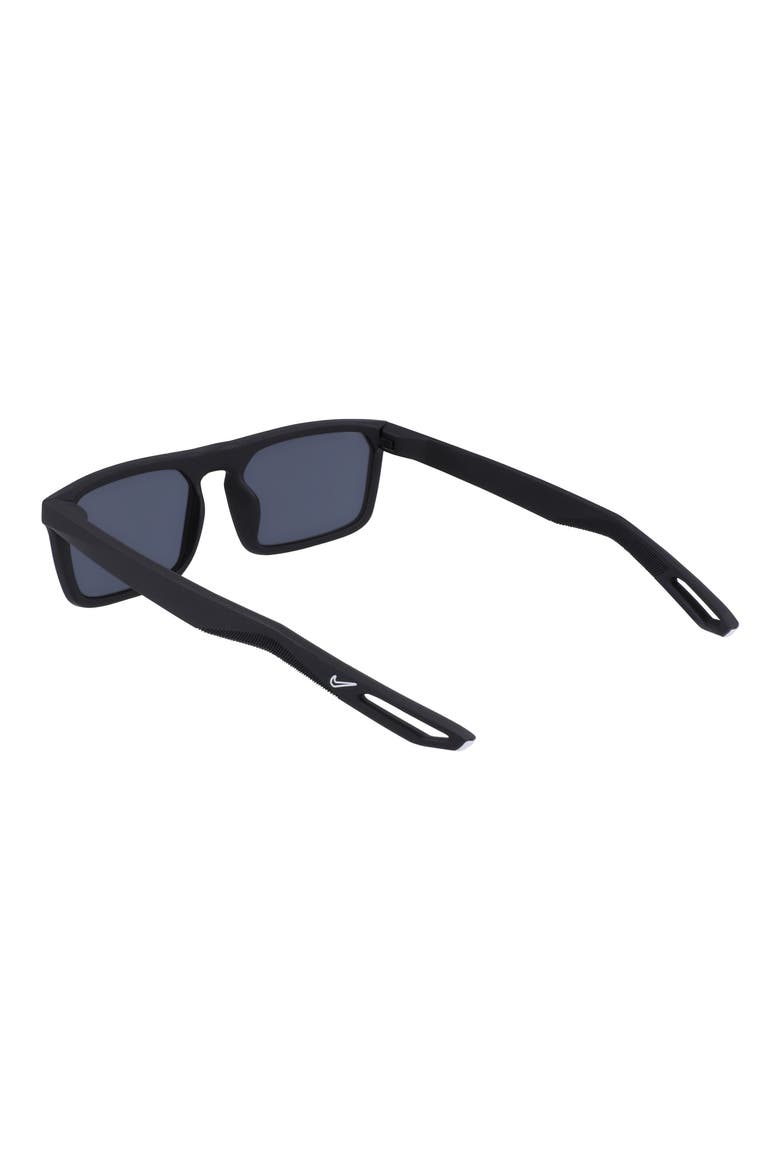 NV03 55mm Rectangular Sunglasses, Alternate, color, MATTE BLACK/ DARK GREY