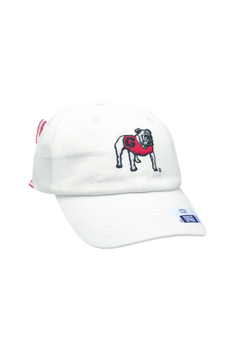 Georgia Bulldogs Bow Baseball Hat, Main, color, White