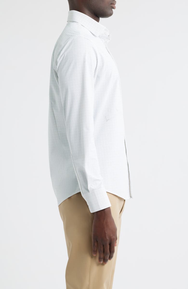 Mizzen+Main Leeward Trim Fit Microcheck No Tuck Button-Up Shirt, Alternate, color, White Connor Tattersall