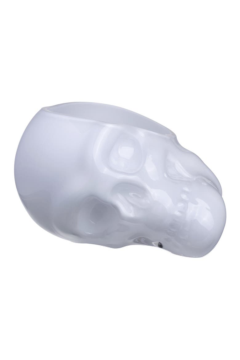 Memento Mori Skull Bowl, Main, color, Opal White