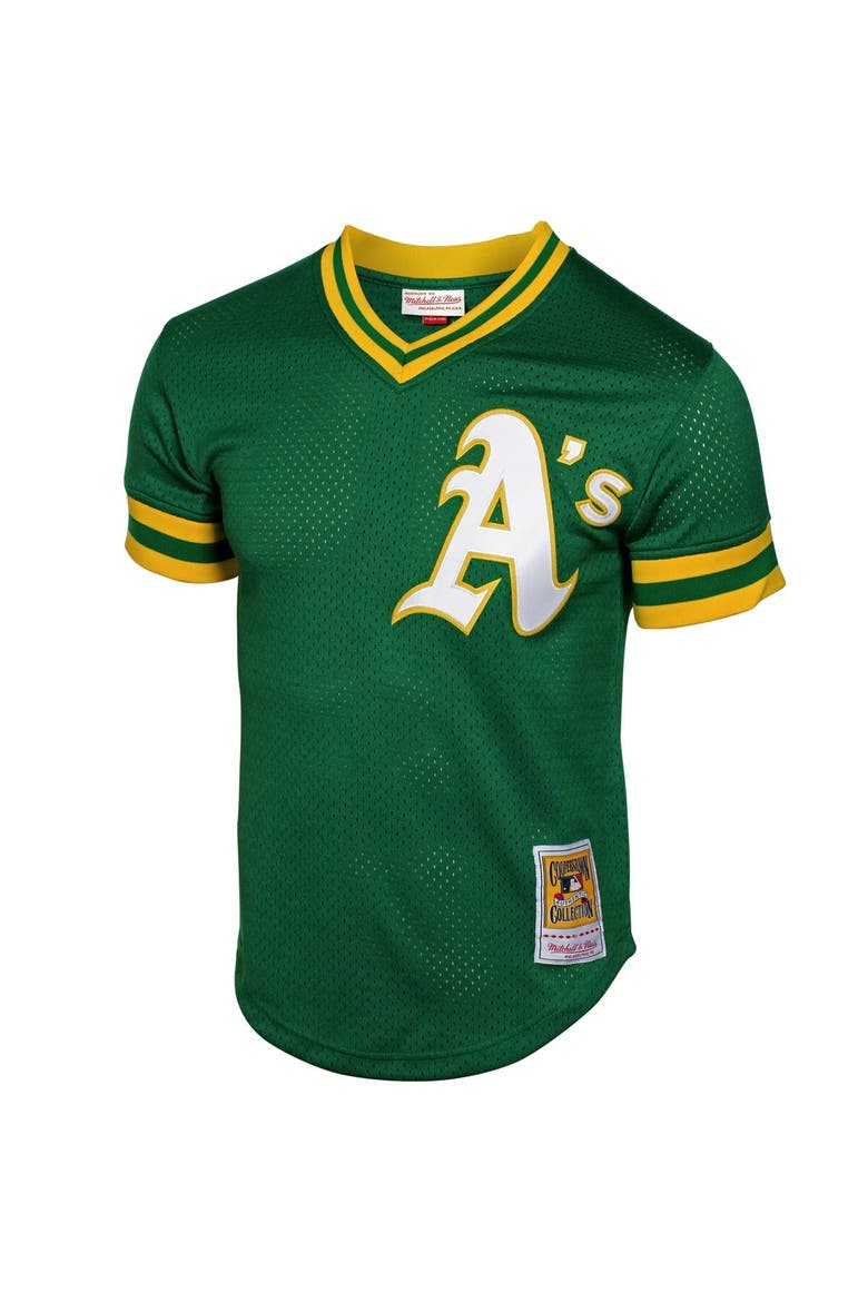 Men's Mitchell & Ness Rickey Henderson Green Oakland Athletics 1991 Cooperstown Mesh Batting Practice Jersey, Alternate, color, Green