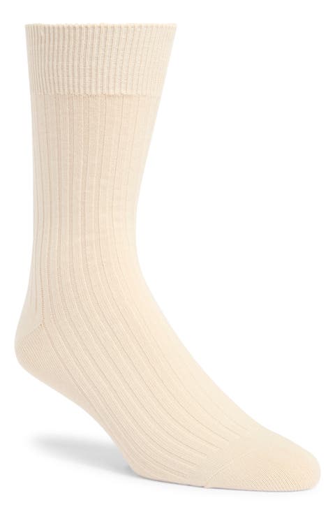 Ribbed Cotton Blend Socks