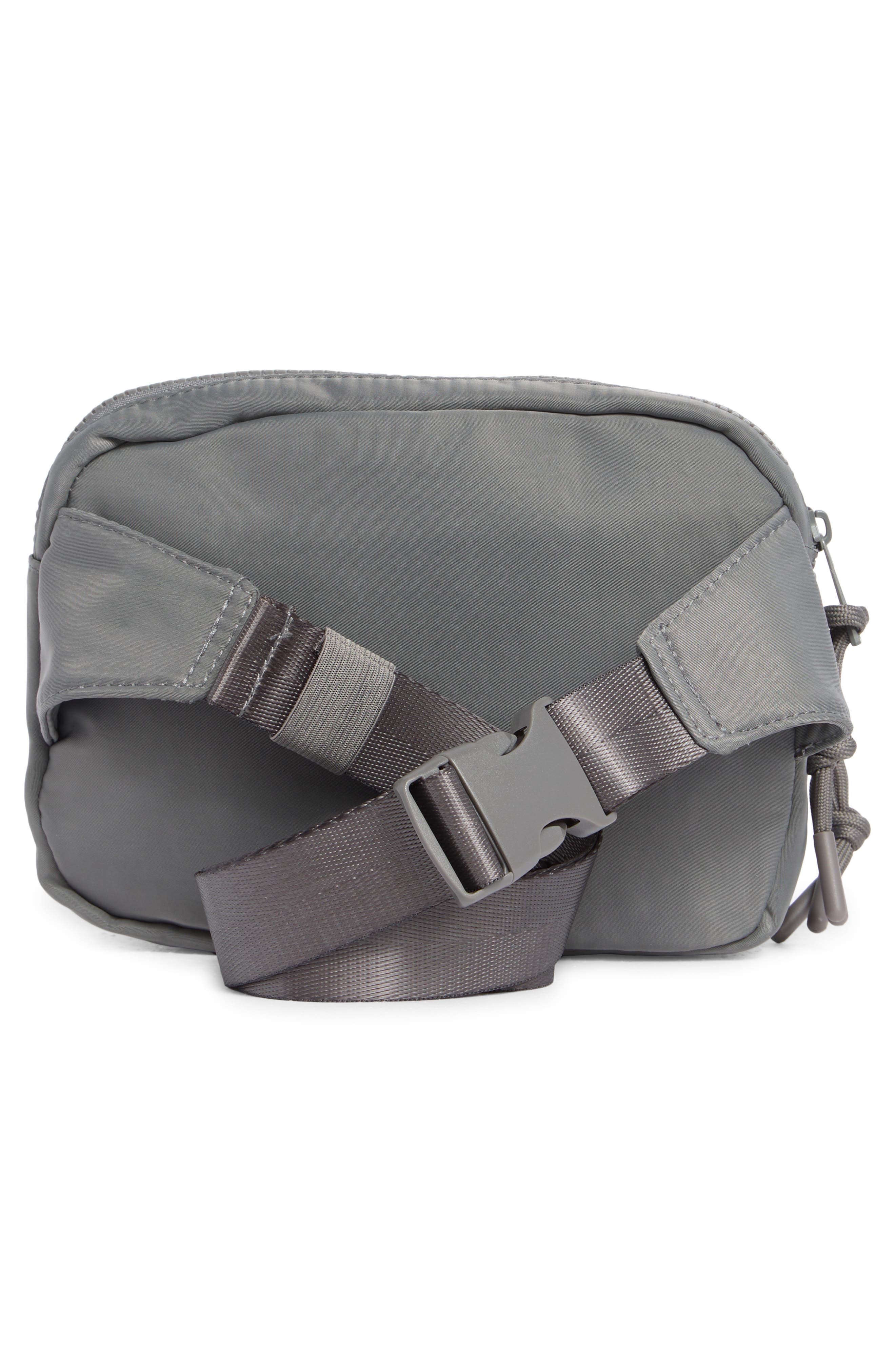 Zella Two Pocket Belt Bag, Alternate, color, Grey Forged