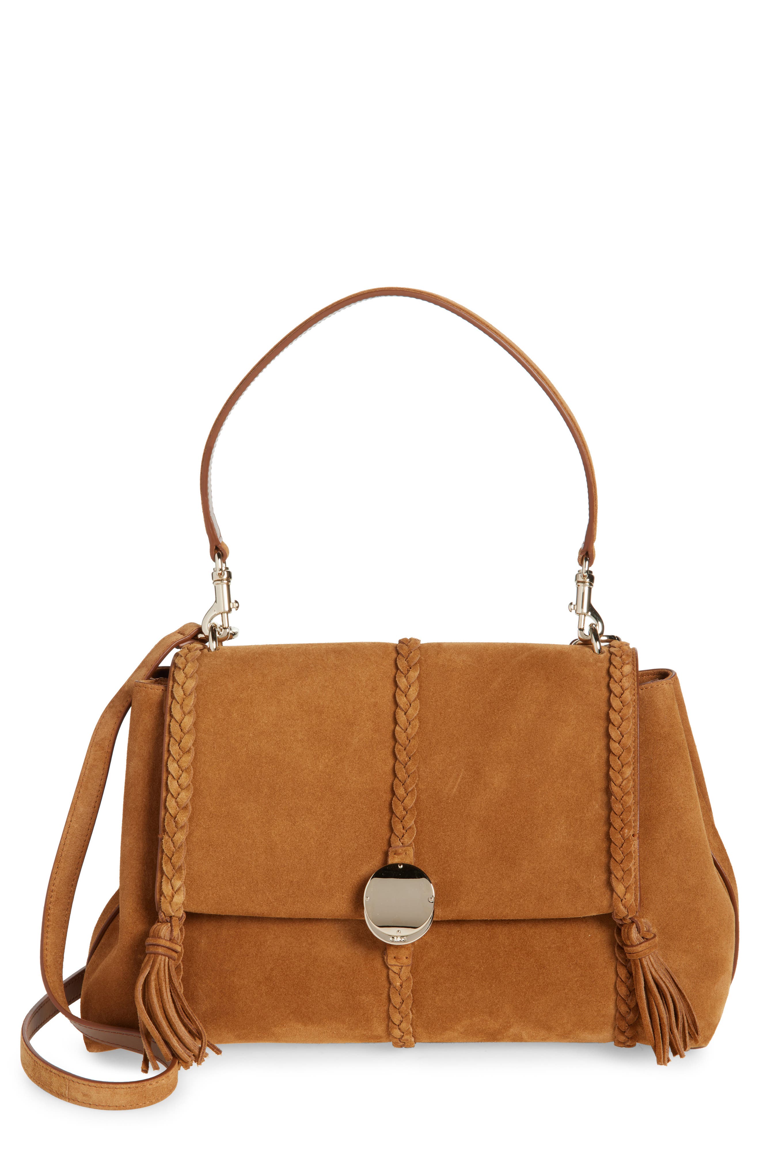 Chloé Medium Penelope Suede Shoulder Bag, Main, color, 