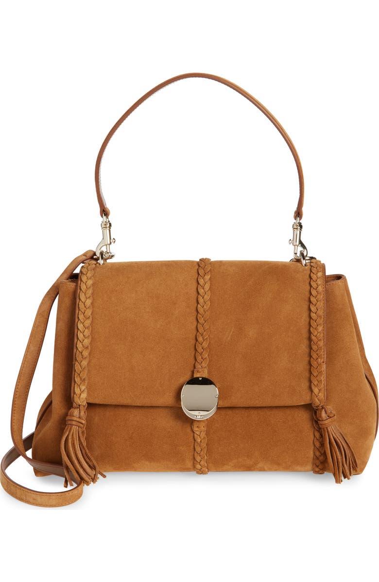Chloé Medium Penelope Suede Shoulder Bag, Main, color,