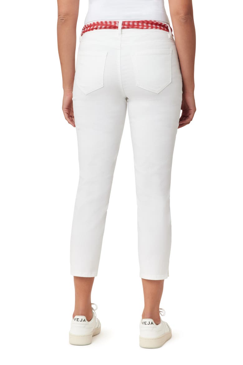 Belted Skinny Crop Jeans, Alternate, color, WINDERMERE WHITE GINGHAM