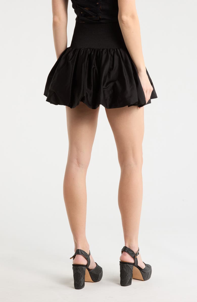 Alice + Olivia Arden Drop Waist Bubble Hem Skirt, Alternate, color, Black