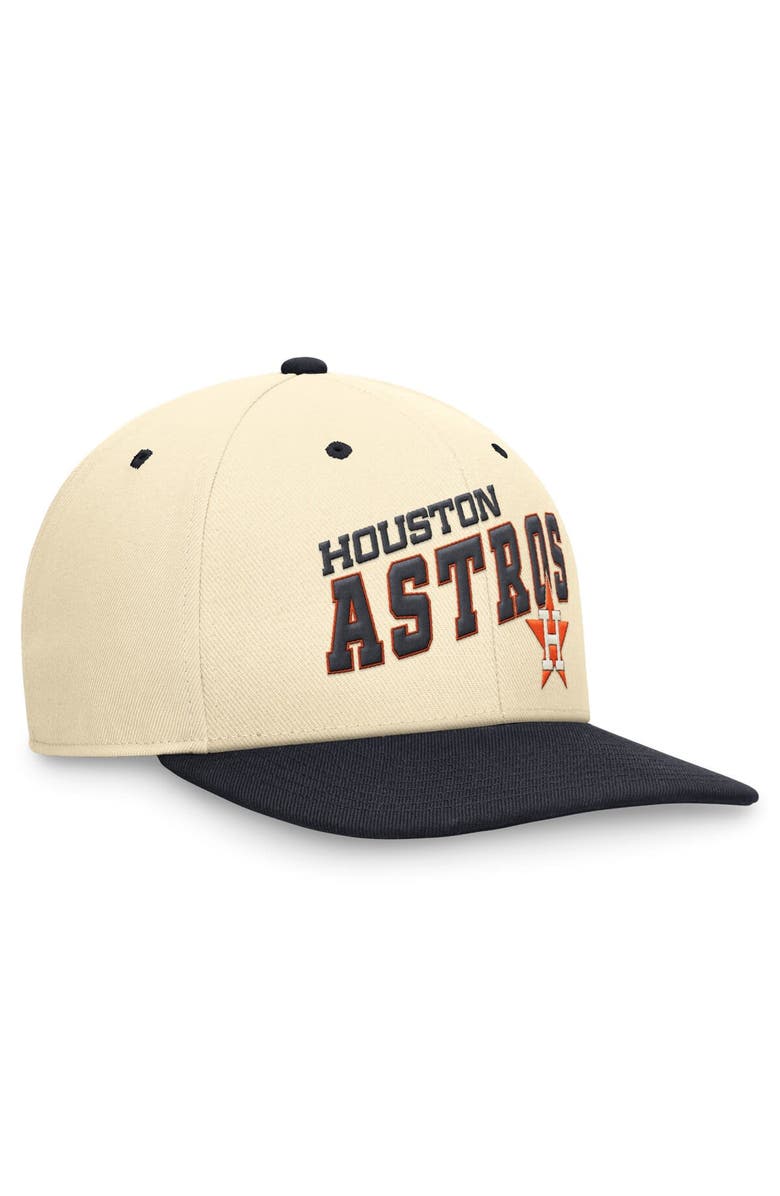 Nike Men's Nike Cream/Navy Houston Astros Rewind Cooperstown Collection Performance Snapback Hat, Alternate, color, 