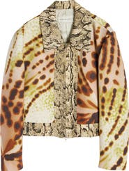 Dries Van Noten Vurano Studded Mixed Media Jacket