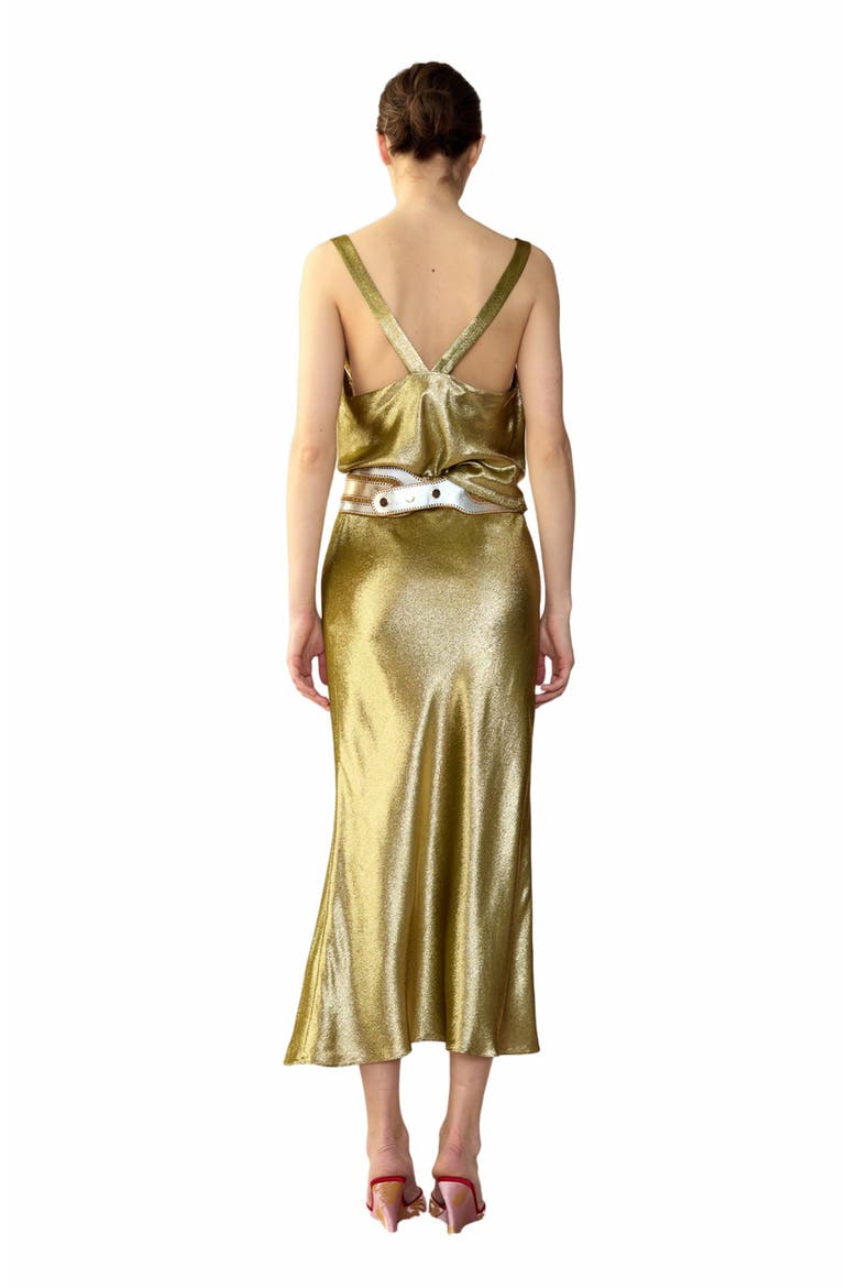 Shimmering Siren Top, Alternate, color, Metallic olive gold