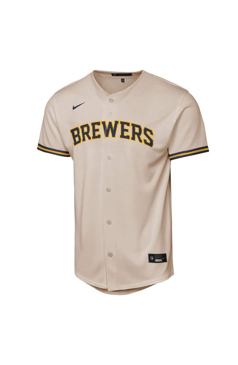 Nike Youth Nike Jackson Chourio Cream Milwaukee Brewers Home Replica Player Jersey, Alternate, color, Cream