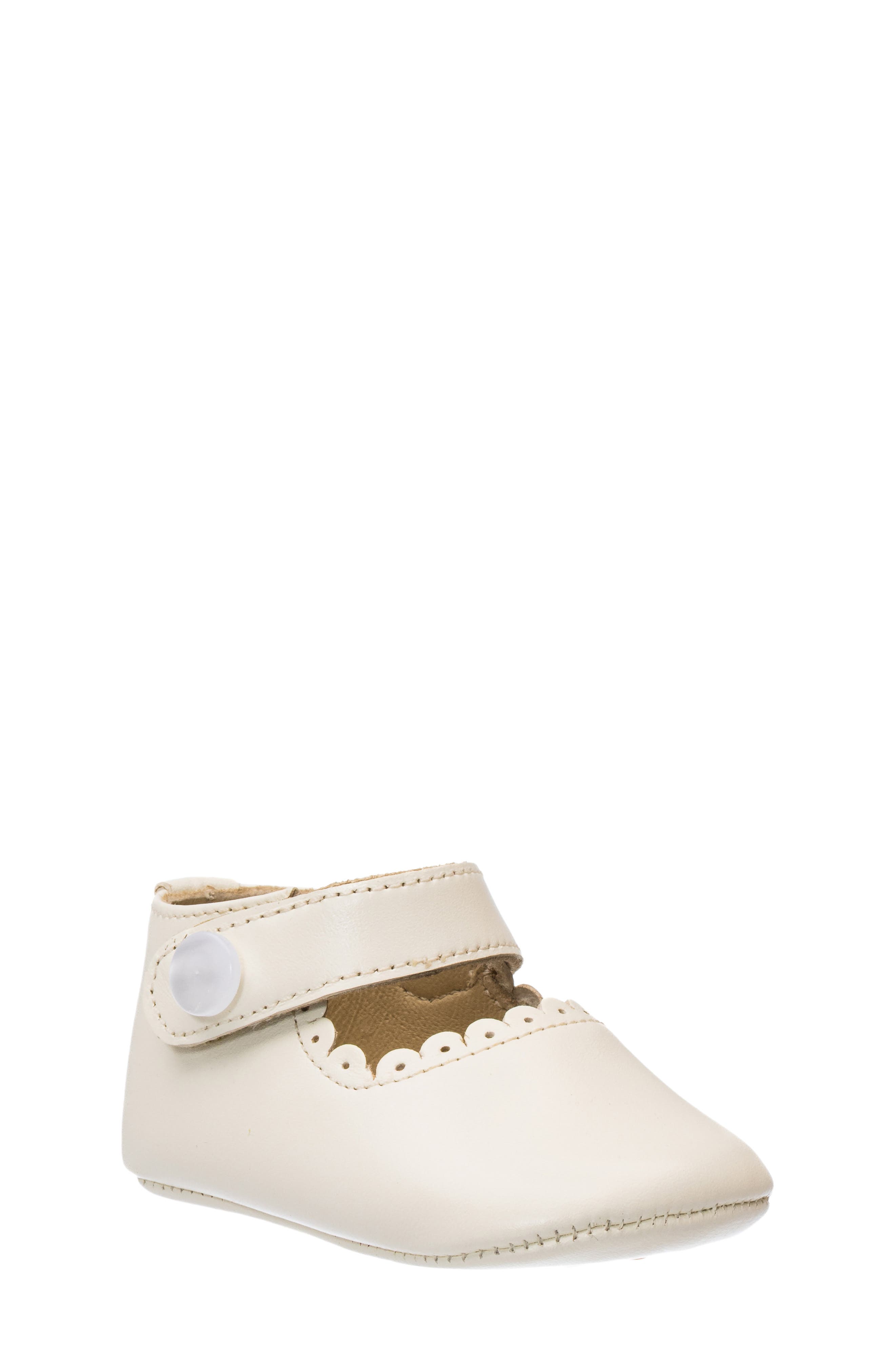 Elephantito Mary Jane Crib Shoe, Main, color, Bone