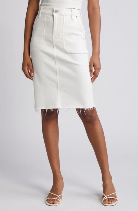 Women s White Jean Denim Skirts Nordstrom