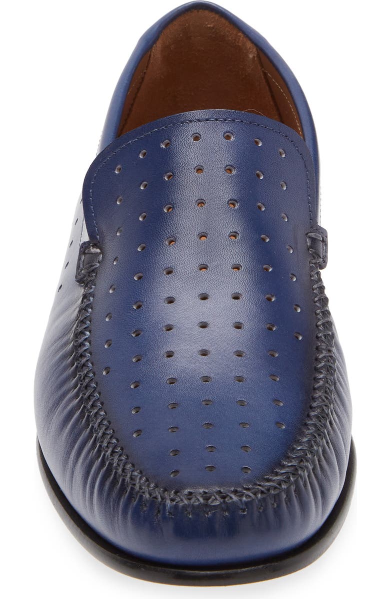 Mezlan Perforated Moc Toe Loafer, Alternate, color, Blue