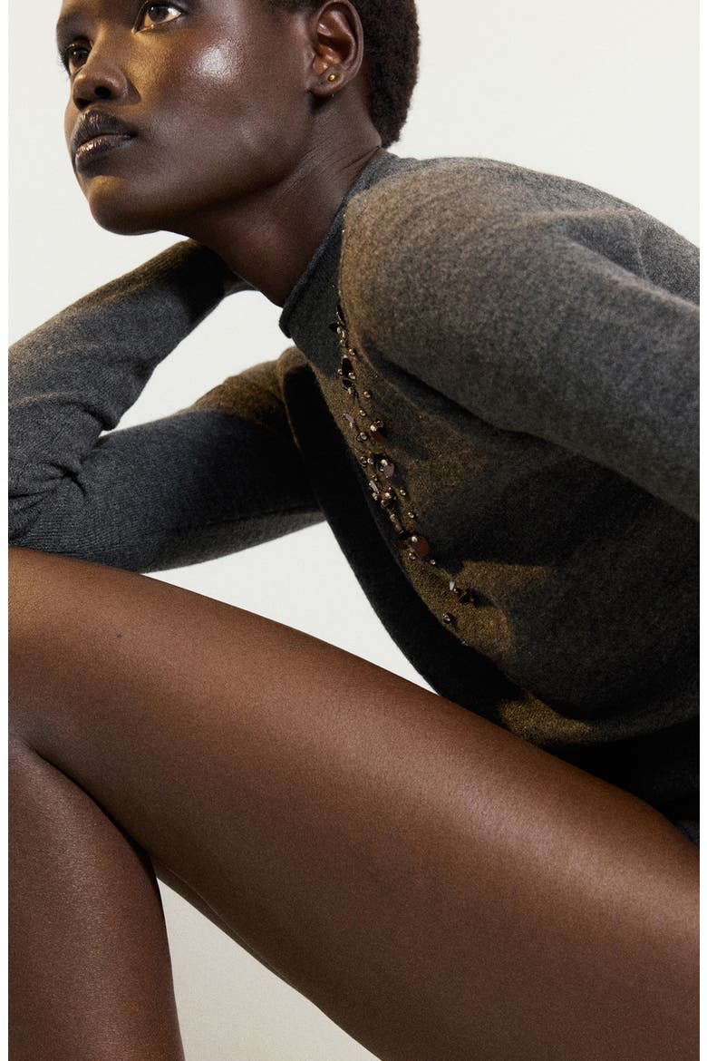 Diamond Crewneck Sweater, Alternate, color, CHARCOAL