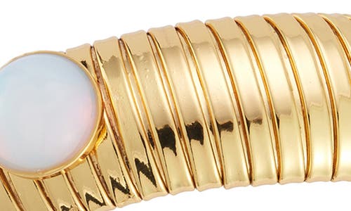 CHLOE & MADISON CHLOE AND MADISON 18K GOLD PLATED SYNTHETIC MOONSTONE BANGLE BRACELET