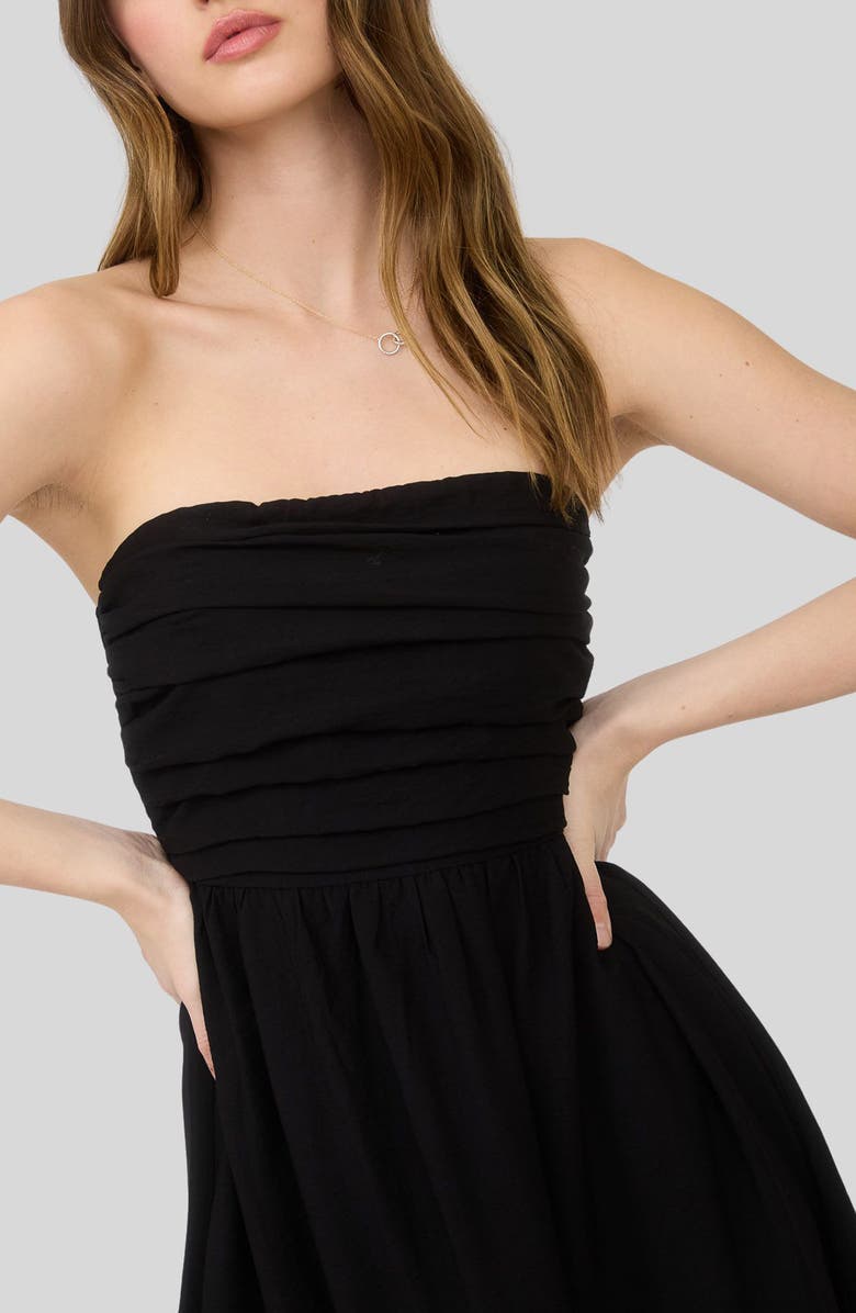 Blu Pepper Strapless Midi Dress, Alternate, color, Black
