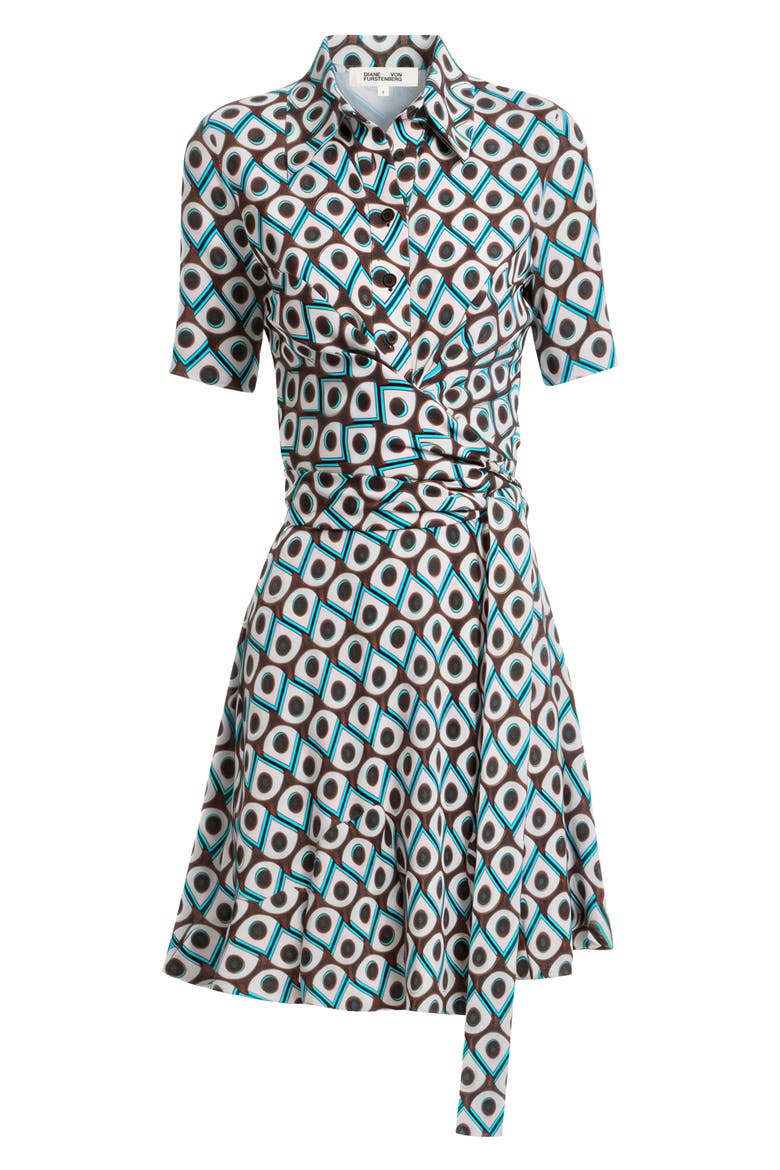 Didi Geo Print Wrap Shirtdress, Alternate, color, FAN CLUB WOODSTOCK