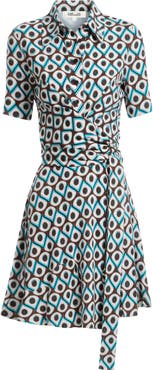 Diane von Furstenberg Didi Geo Print Wrap Shirtdress