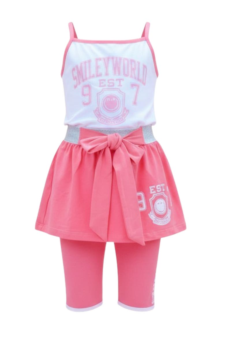 Mia Belle Girls Sweet & Sporty Bow Skirt Set, Main, color, Pink