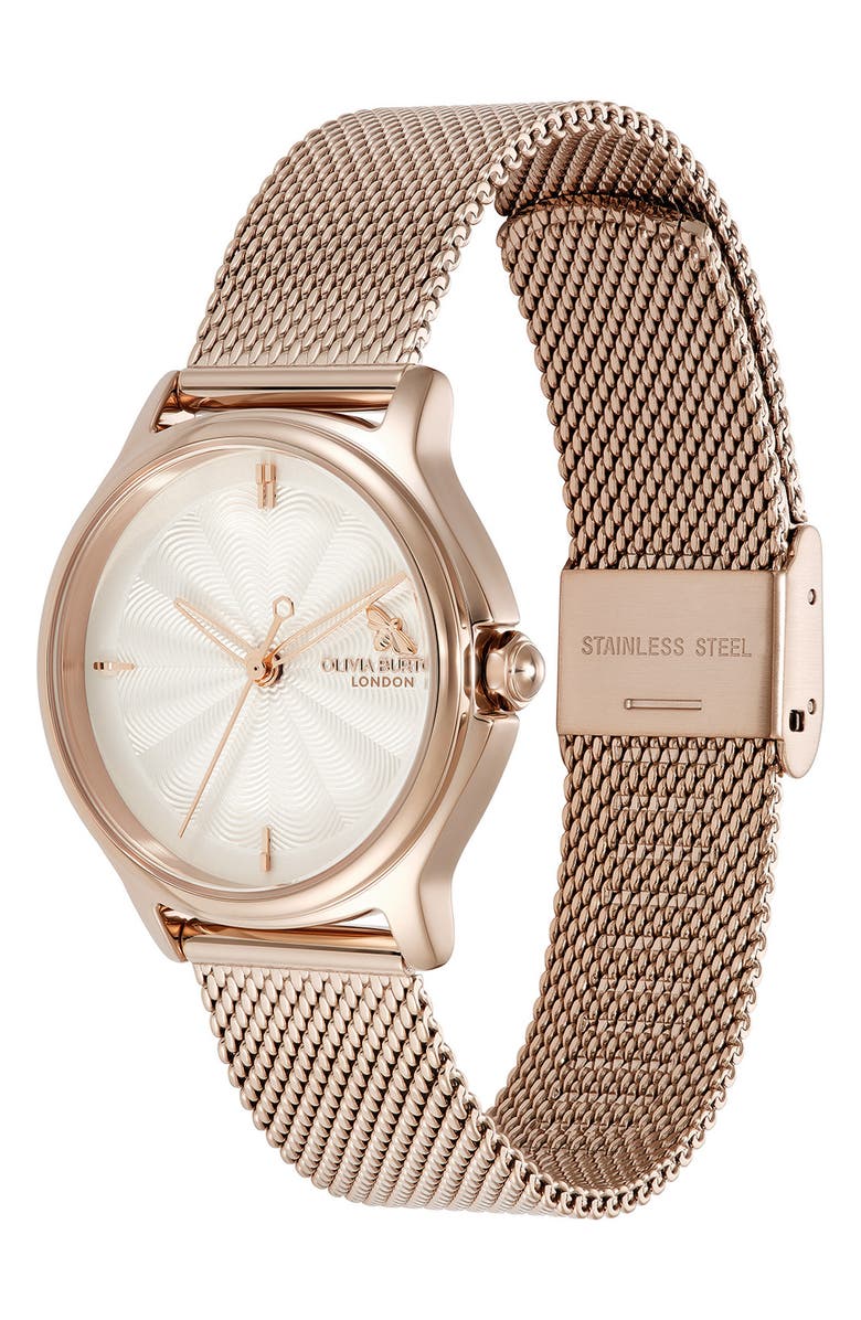 Olivia Burton Classic Bee Mesh Strap Watch, 30mm, Alternate, color, 