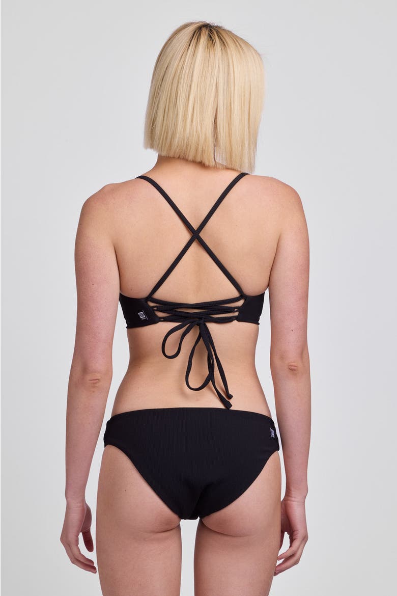 Valle Bikini Bottom, Alternate, color, Black Ribbed