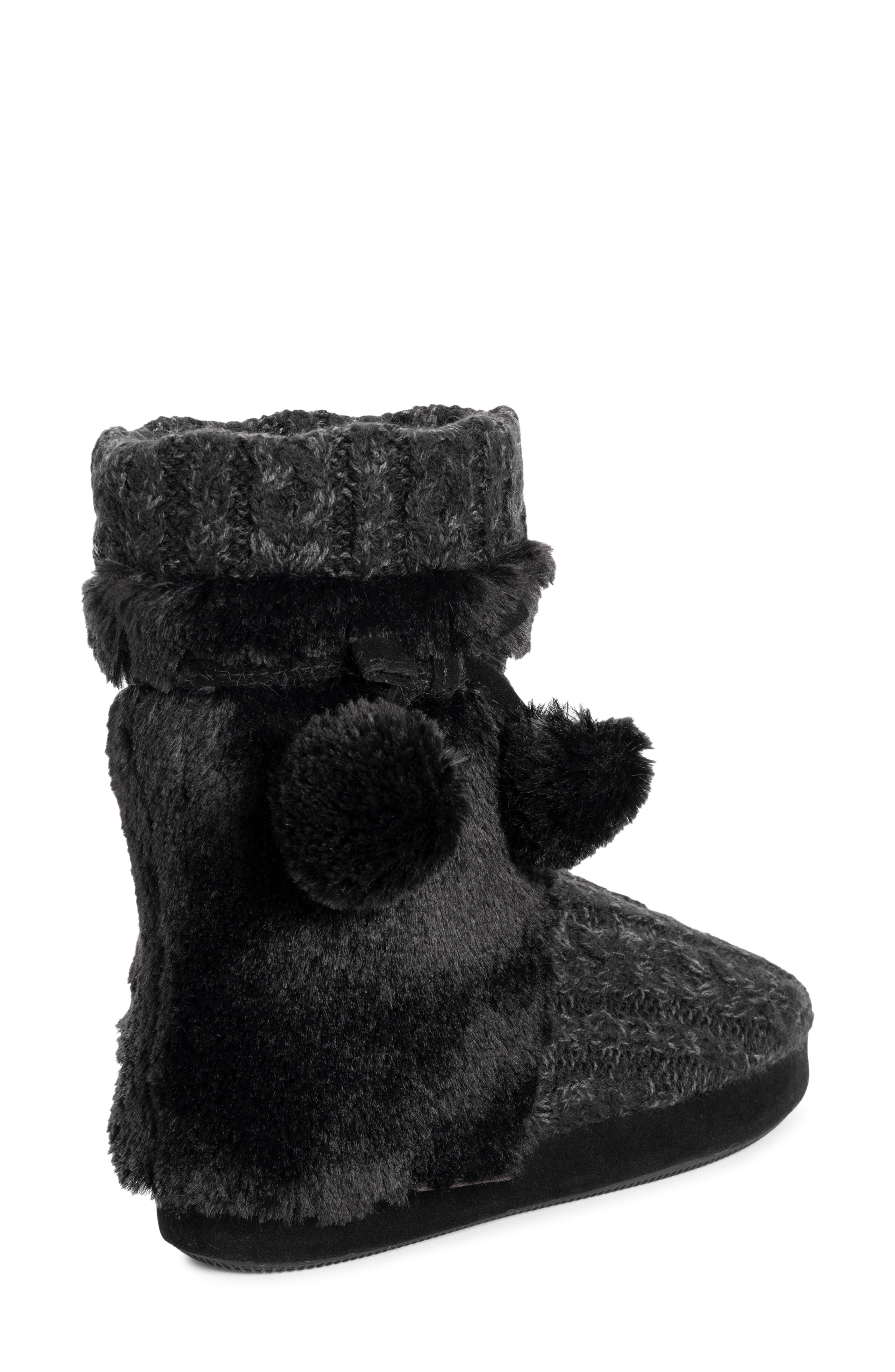 MUK LUKS Delanie Faux Fur Pompom Knit Boot, Alternate, color, 