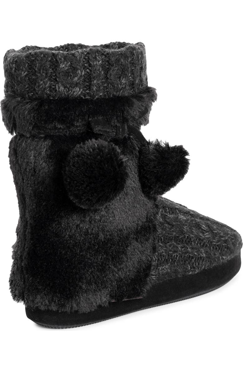 MUK LUKS Delanie Faux Fur Pompom Knit Boot, Alternate, color,