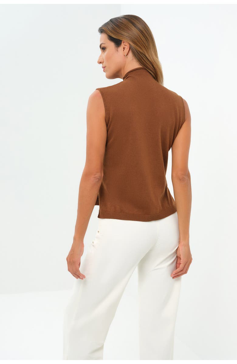 Anatomie Viola Sweater Knit Sleeveless Button Down Top, Alternate, color, Brunette
