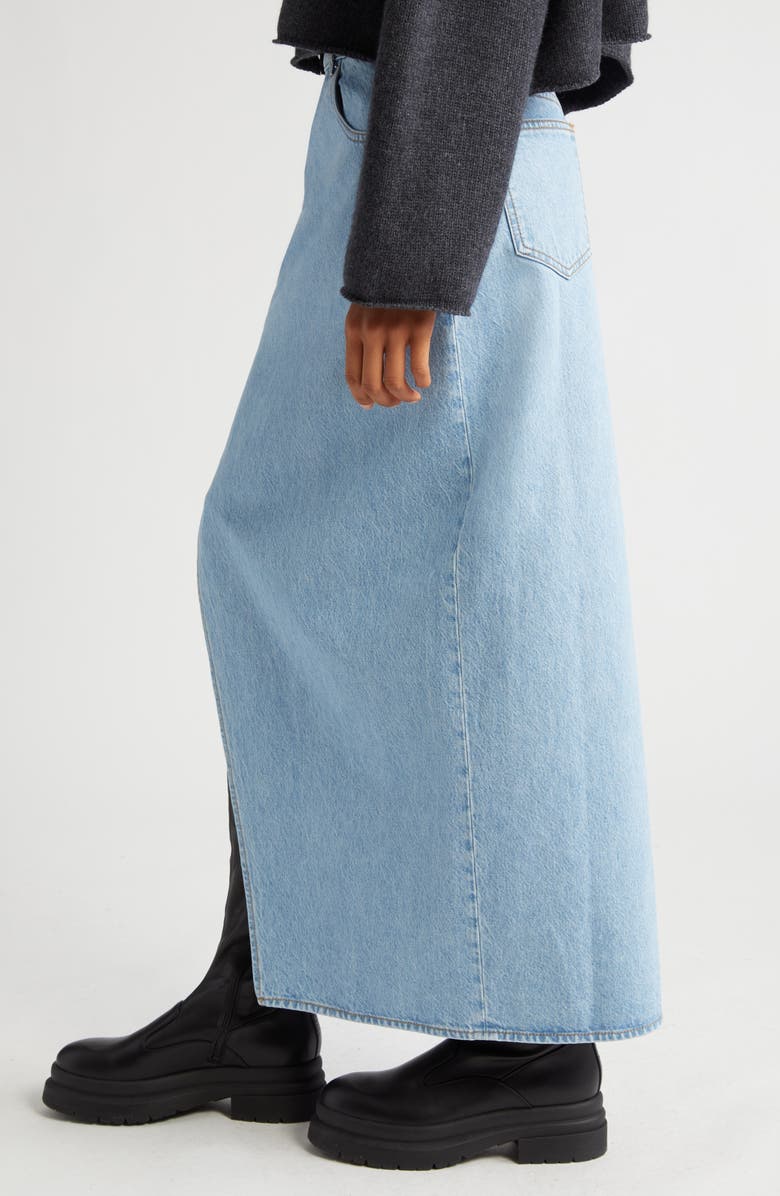 JW Anderson Padlock Belted Asymmetric Denim Skirt, Alternate, color, 