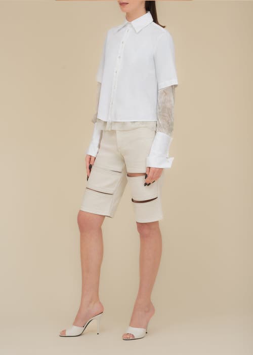 Contessa Mills Aradia Collared Cotton Poplin Shirt In White