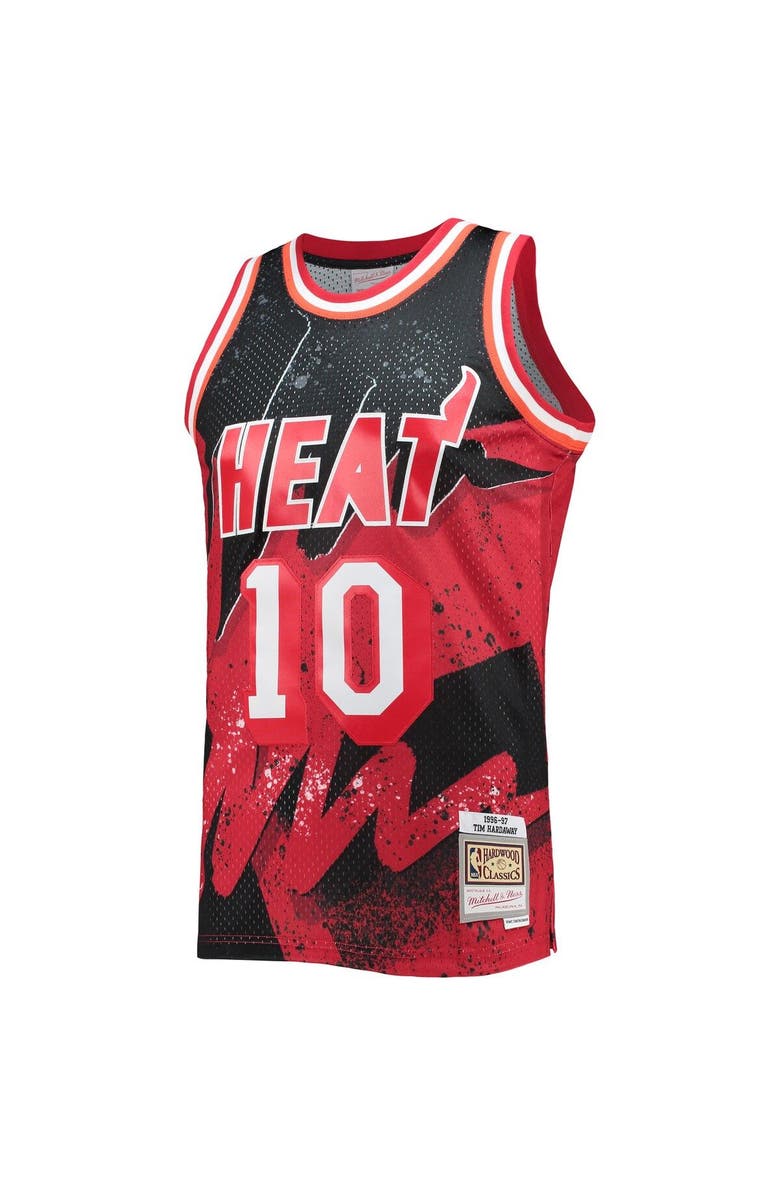 Mitchell & Ness Men's Mitchell & Ness Tim Hardaway Scarlet Miami Heat Hardwood Classics 1996/97 Hyper Hoops Swingman Jersey, Alternate, color, 
