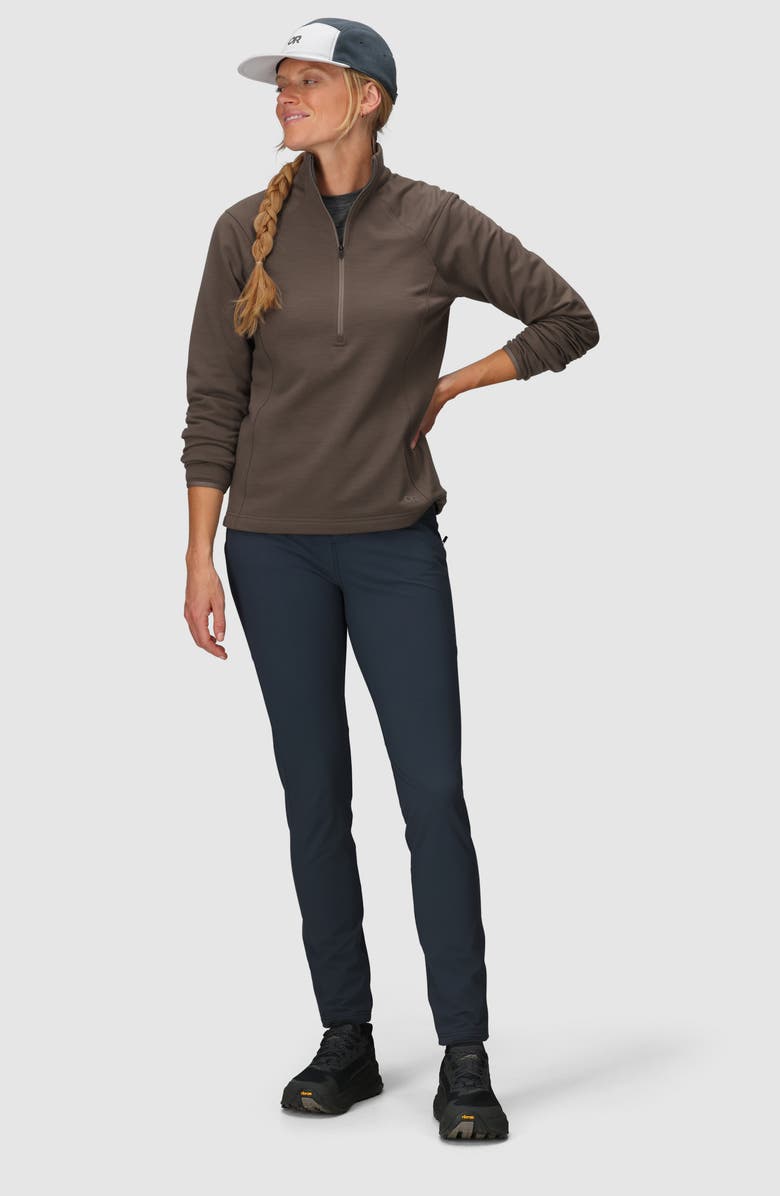 Outdoor Research Crescent Fleece Half Zip Pullover, Alternate, color, Sable