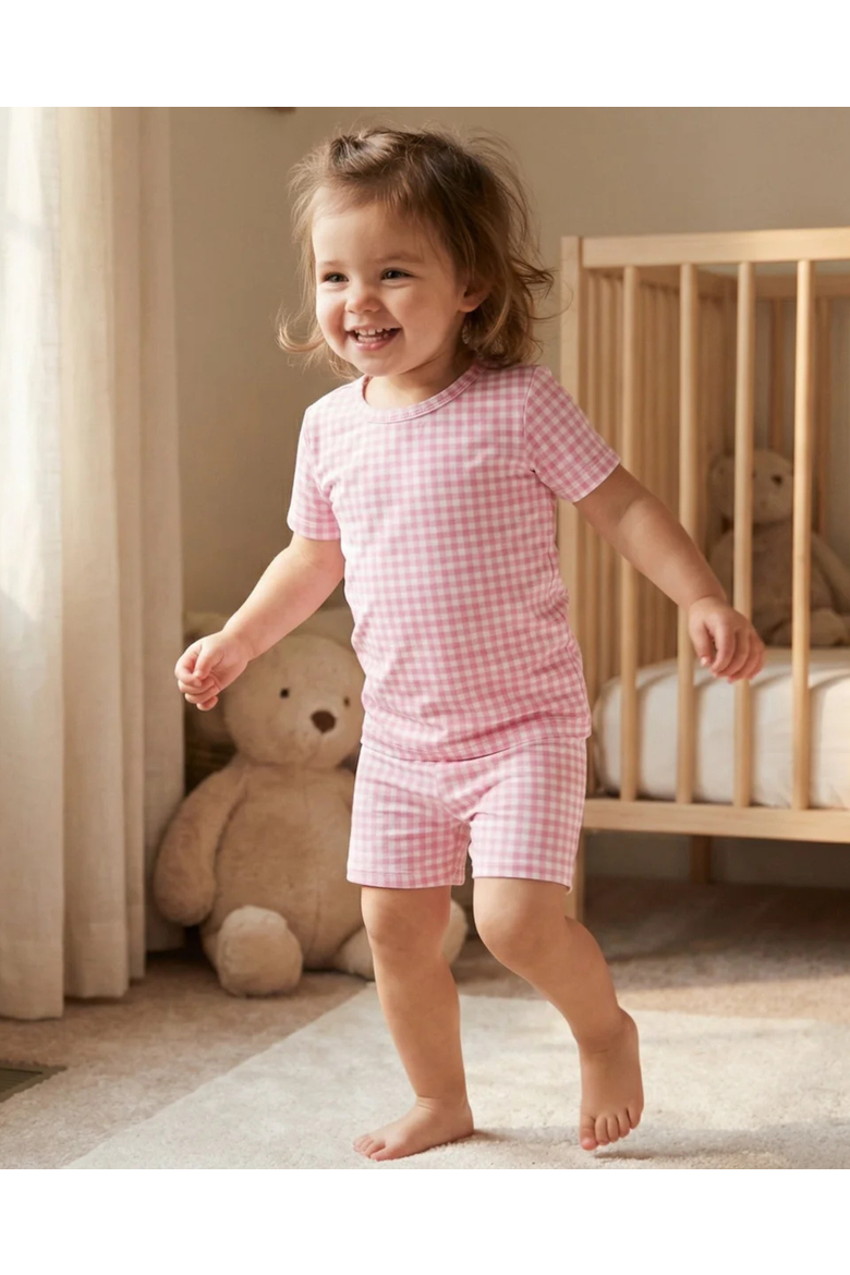 Short Sleeve and Shorts Buttery Soft Pajama Set, Alternate, color, Sugar Gingham