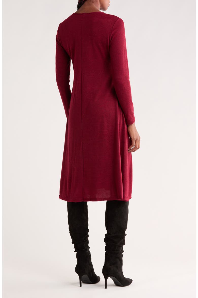 Long Sleeve Flare Swing Dress, Alternate, color, POPPY RED