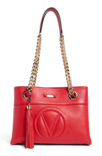 Valentino By Mario Valentino Kalo Signature Leather Tote Bag In Red