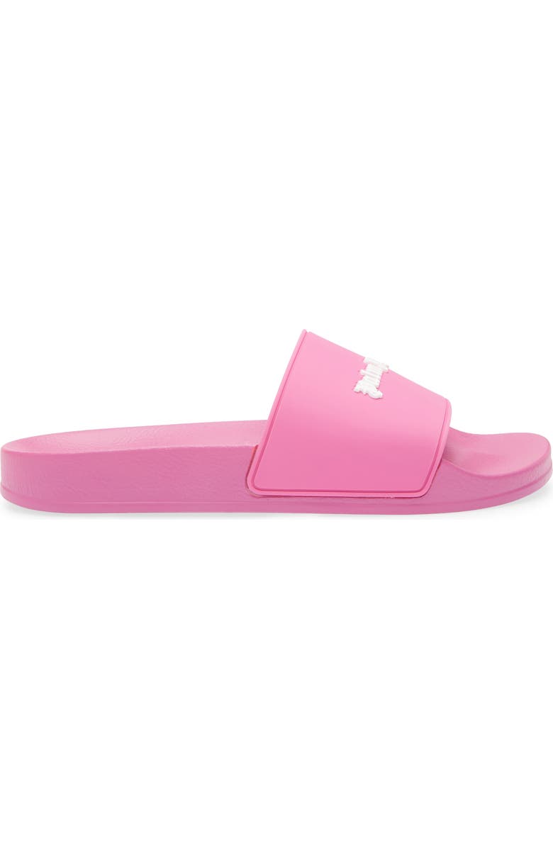 Palm Angels Logo Pool Slide Sandal, Alternate, color, Fuchsia/White