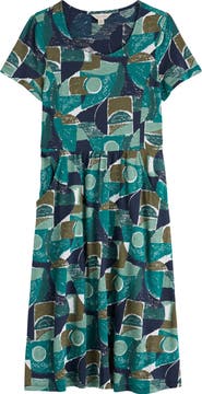 Seasalt Cornwall Enor Abstract Print Organic Cotton T-Shirt Dress