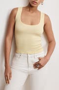 Good American Scoop Neck Micro Rib Tank