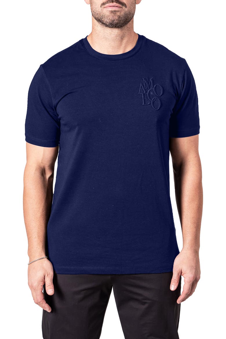 Resistance Logo Embroidered T-Shirt, Main, color, BLUE