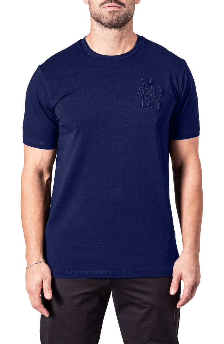 Maceoo Resistance Logo Embroidered T-Shirt, Main, color, Blue