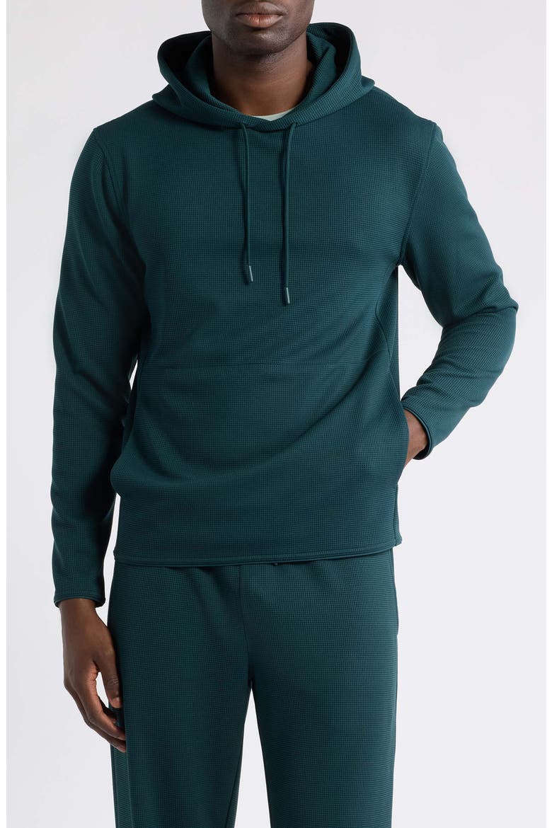 Waffle Pullover Hoodie, Main, color, GREEN MAGICAL