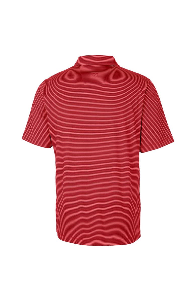 Cutter & Buck Men's Cutter & Buck Red Kansas Jayhawks Forge Pencil Stripe Stretch Polo, Alternate, color, 