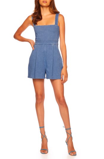 Susana Monaco Denim Cutout Back Dress In Blue