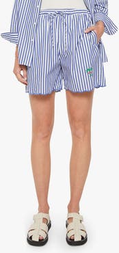 MOTHER The Drawn Freeballer Stripe Cotton Shorts