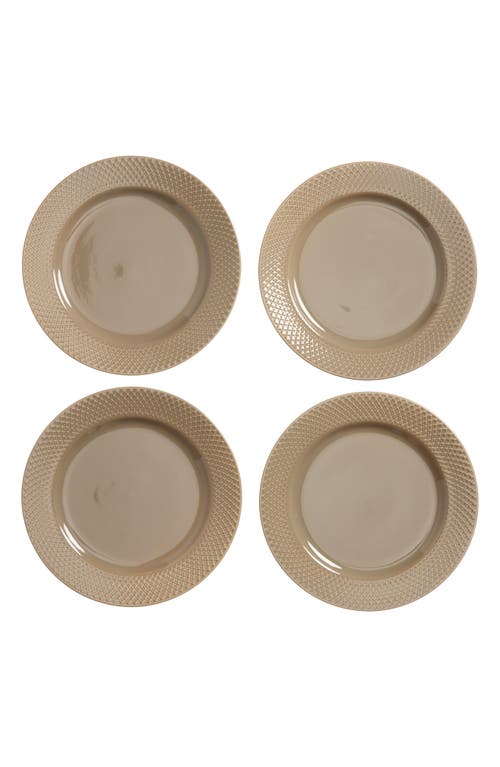 Lyngby Porcelaen Rhombe Earth Set Of 4 Lunch Plates In Clay